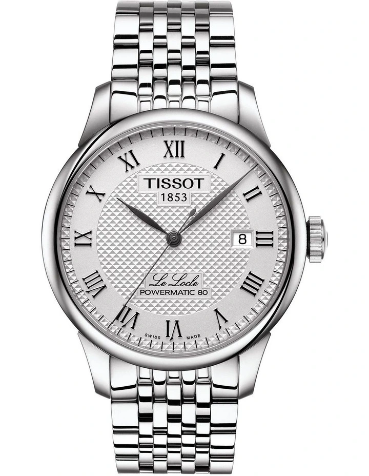 Le Locle Powermatic 80 T0064071103300 Automatic Watch in Silver
