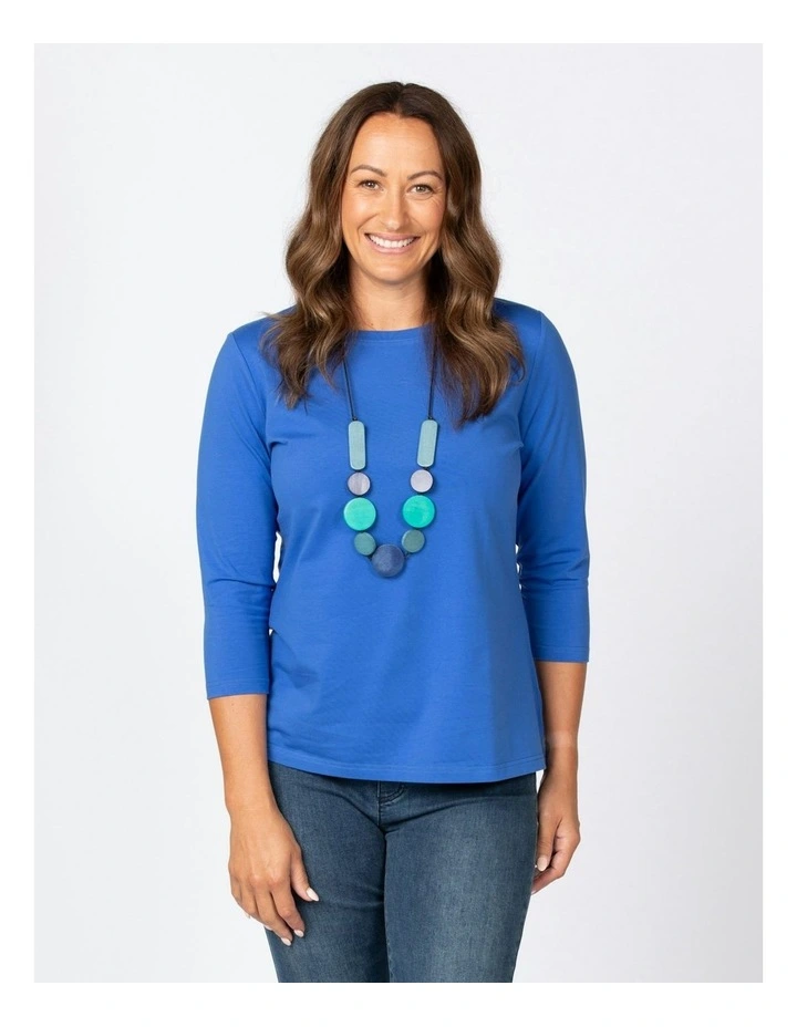 Day Camp 3/4 Sleeve Tee in Blue