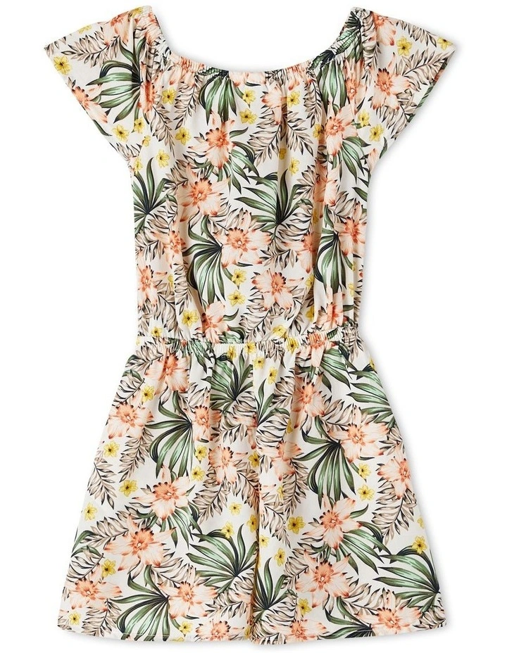Vinaya Patterned Playsuit in White Alyssum