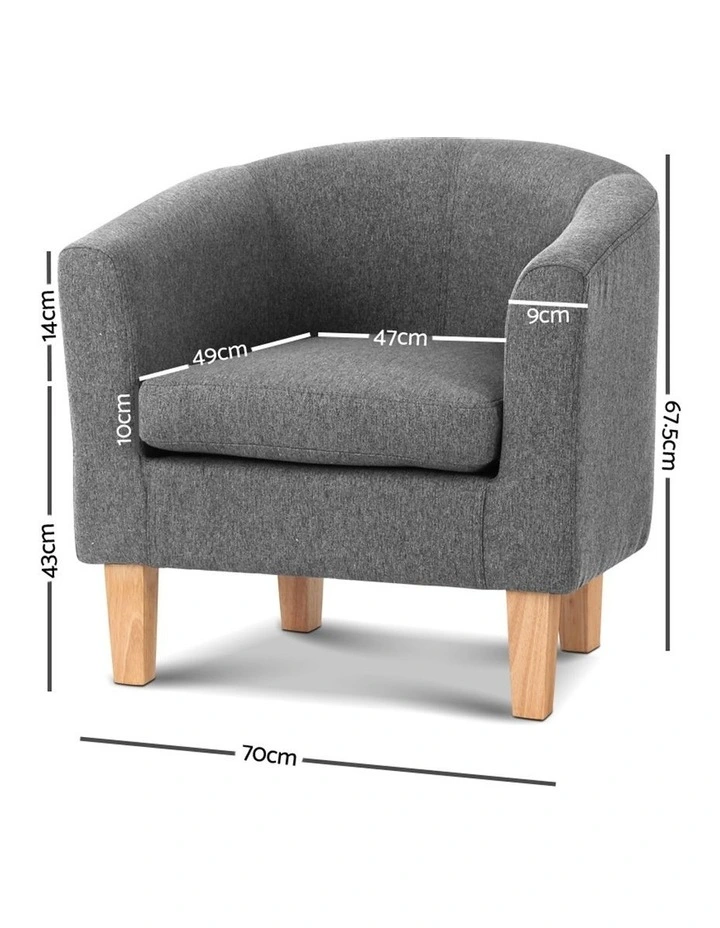 Abby Farbic Armchair Grey