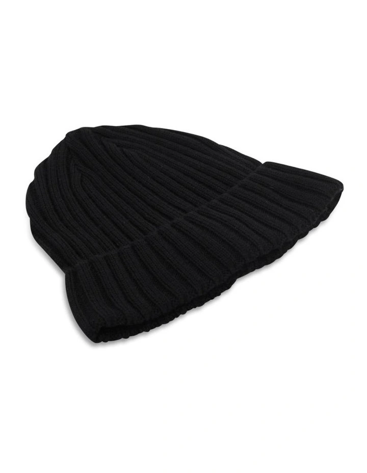 Tucker Merino Wool Beanie in Black