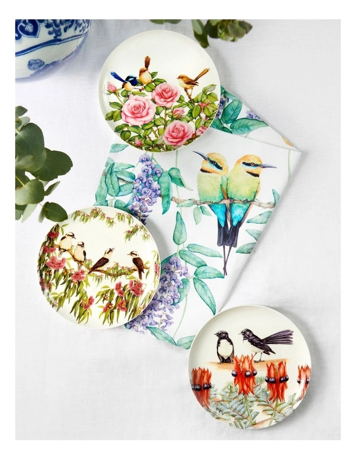 Gardens Victoria Garden Friends 20cm Willy Wagtail Plate Gift Boxed White