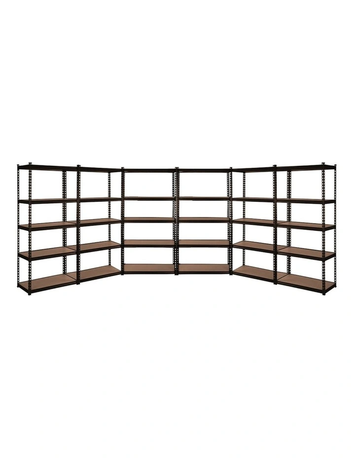 Storage Shelf Rack 6x1.5m in Black