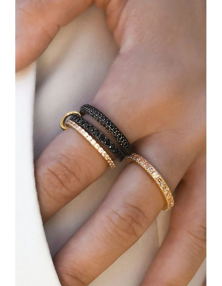 Complete Ring With Man Made in White Diamonds