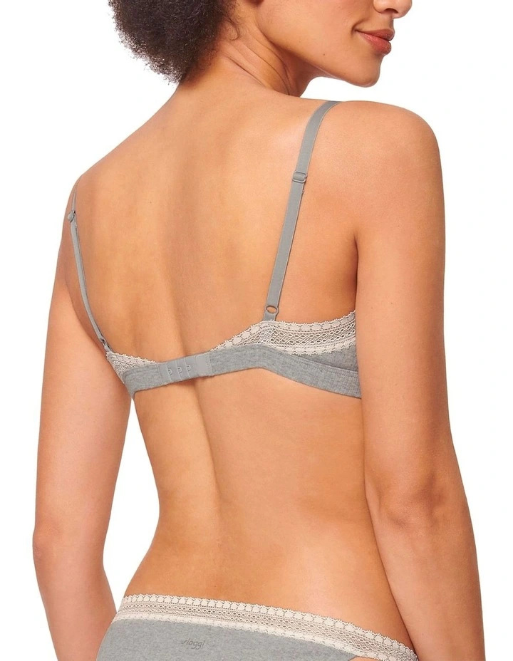 Go Ribbed Bralette in Grey Melange