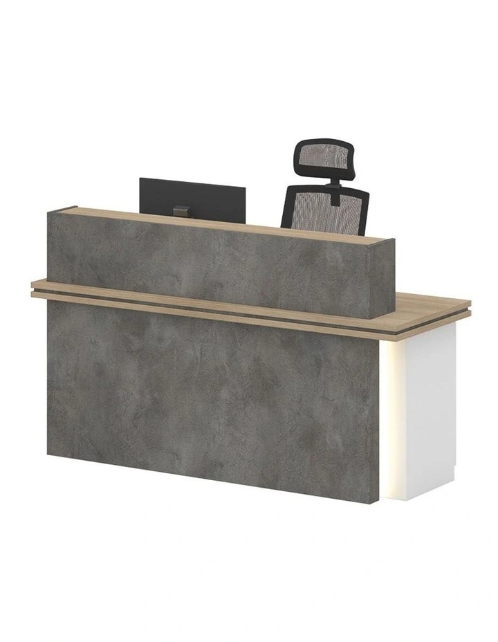 Jarin Reception Desk 1.8M Right Panel Carbon Grey & White Colour