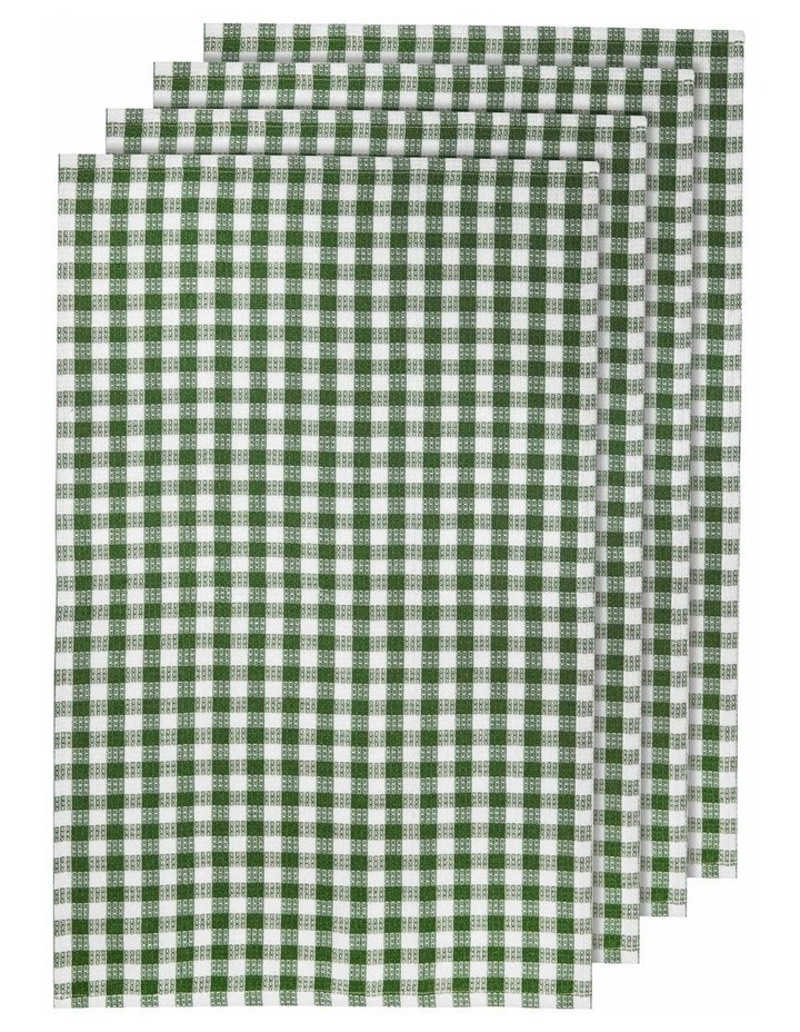 Waffle Kitchen Towel 4 Pack in Green