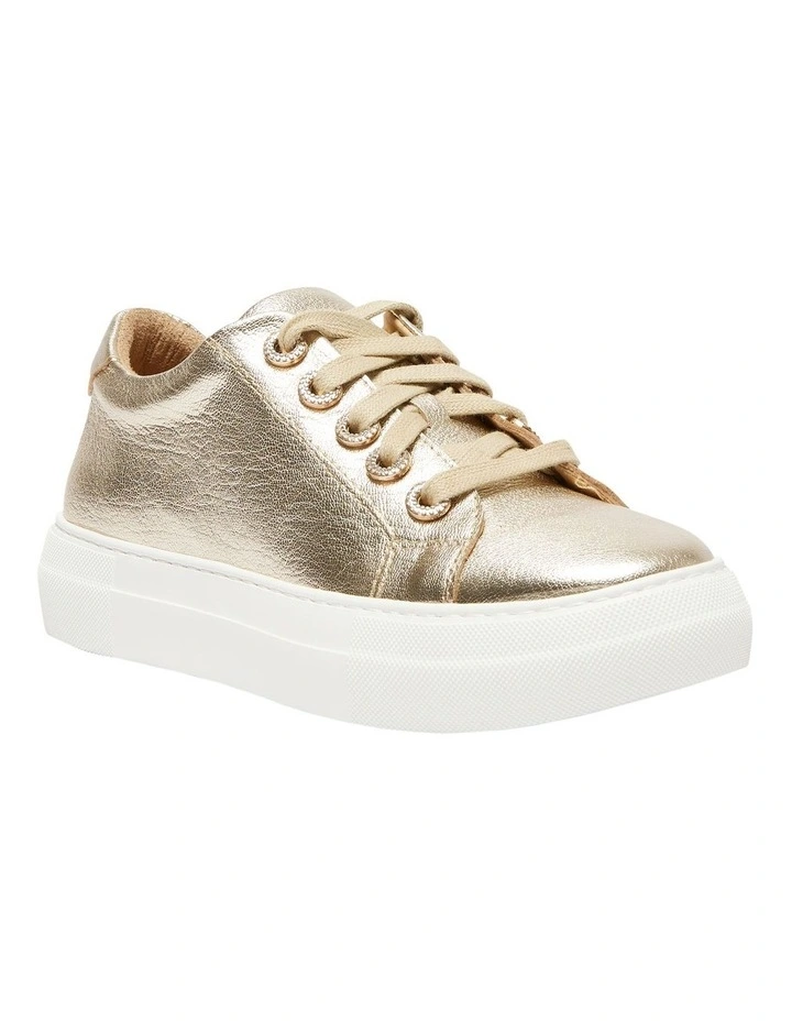 Prisila Leather Sneakers in Gold