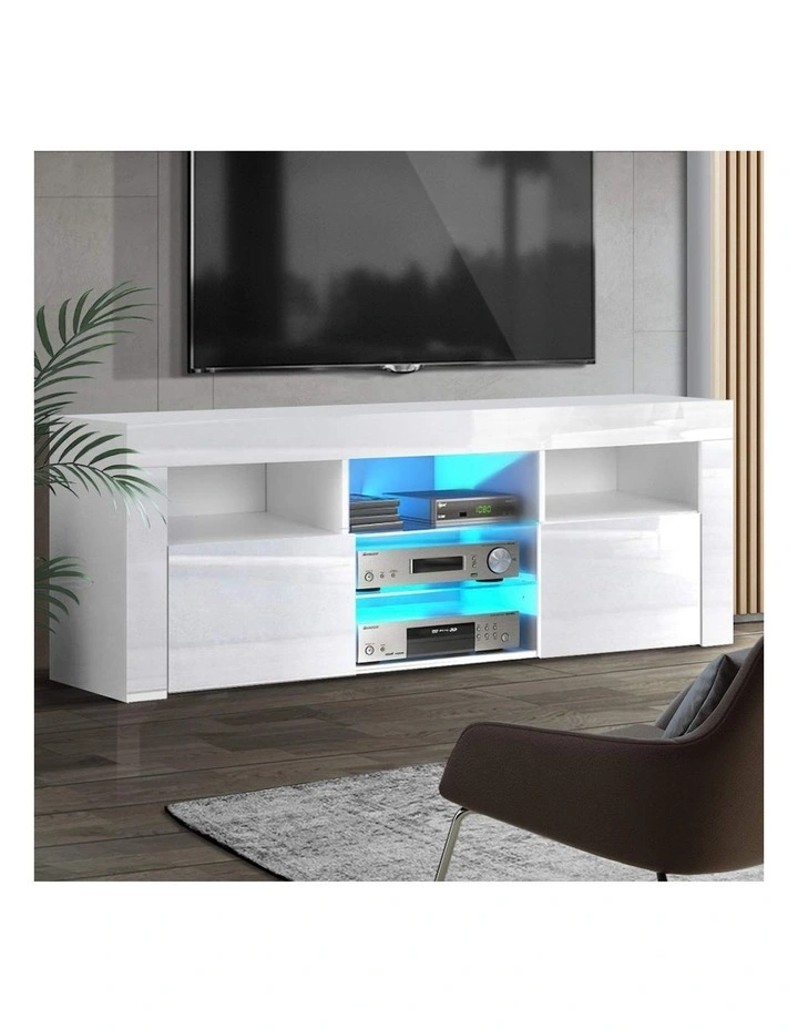 Bobi LED 160cm Entertainment Unit TV Cabinet in White