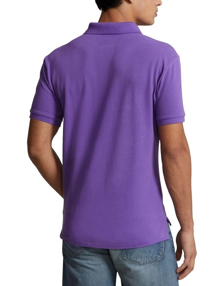 Classic Fit Mesh Polo Shirt in Purple