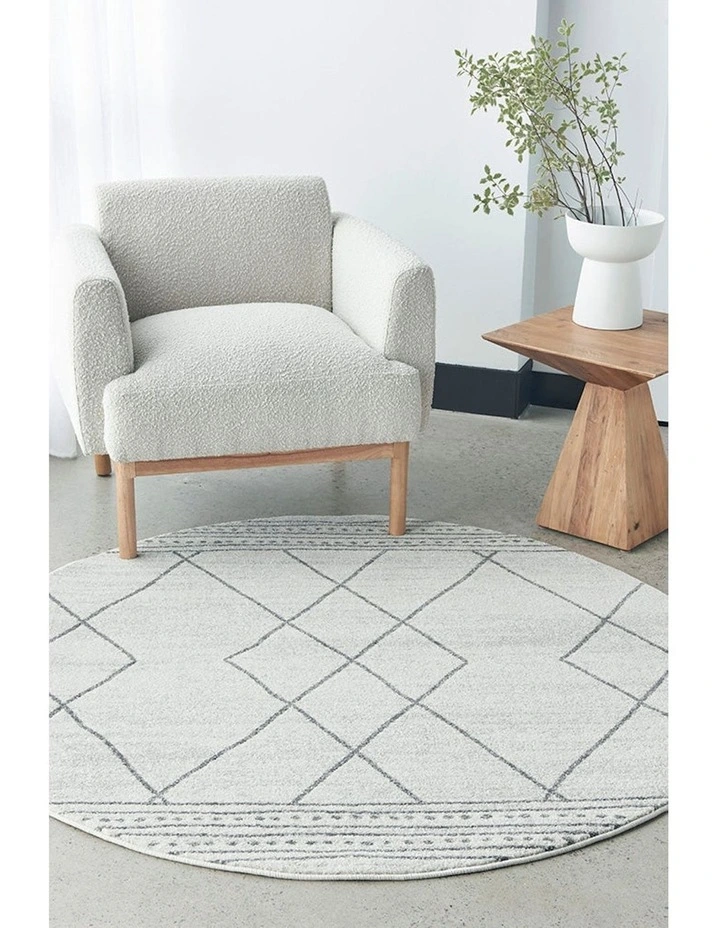 Paradise Gina Round Rug in White