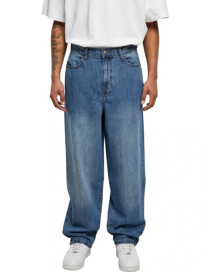 90's Denim Jeans in Mid-Deep Blue