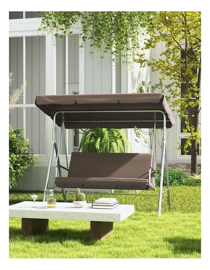 Outdoor Steel Swing Chair 1 Box in Coffee
