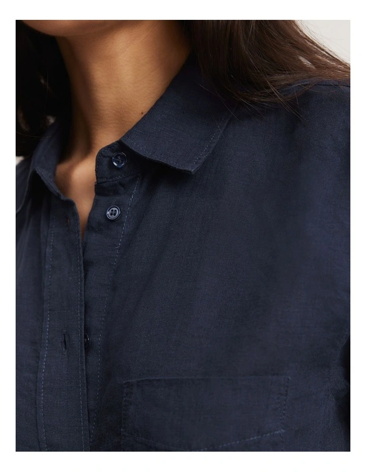 Organically Grown Linen Shirt in Ink
