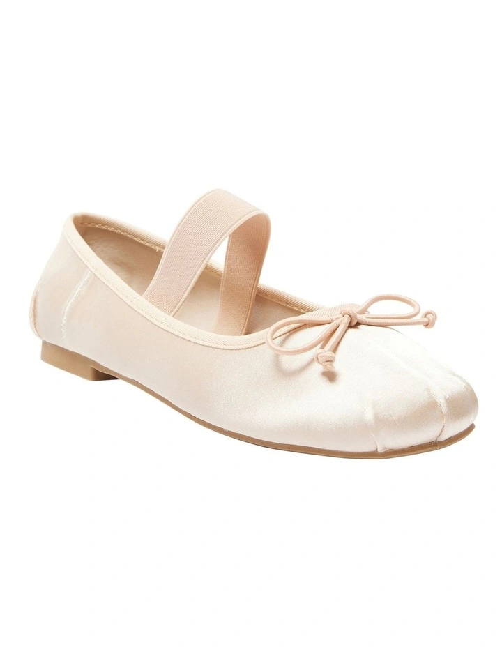Rose Flat Ballet in Blush Satin