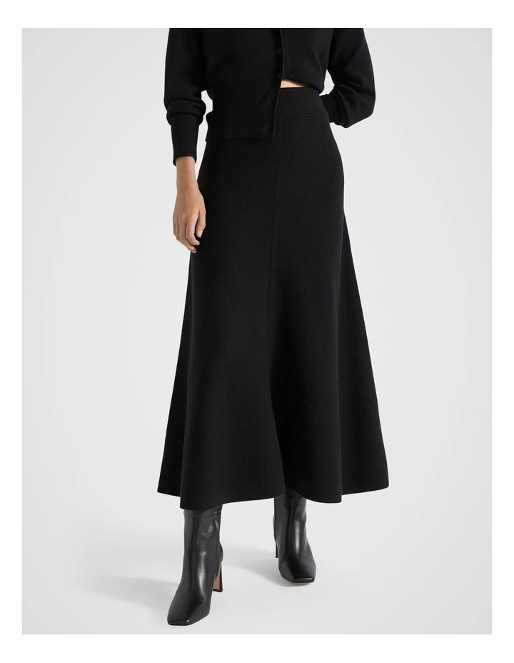 Relaxed Knit Skirt in Black