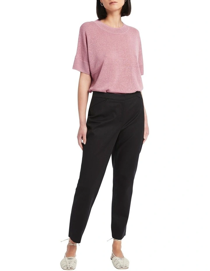 Sarah Compact Cotton Pant in Black