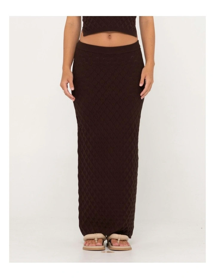 Leo Maxi Knit Skirt in Brown