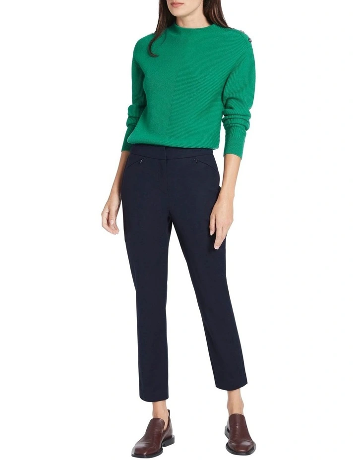 Sarah Compact Cotton Pant in Ink