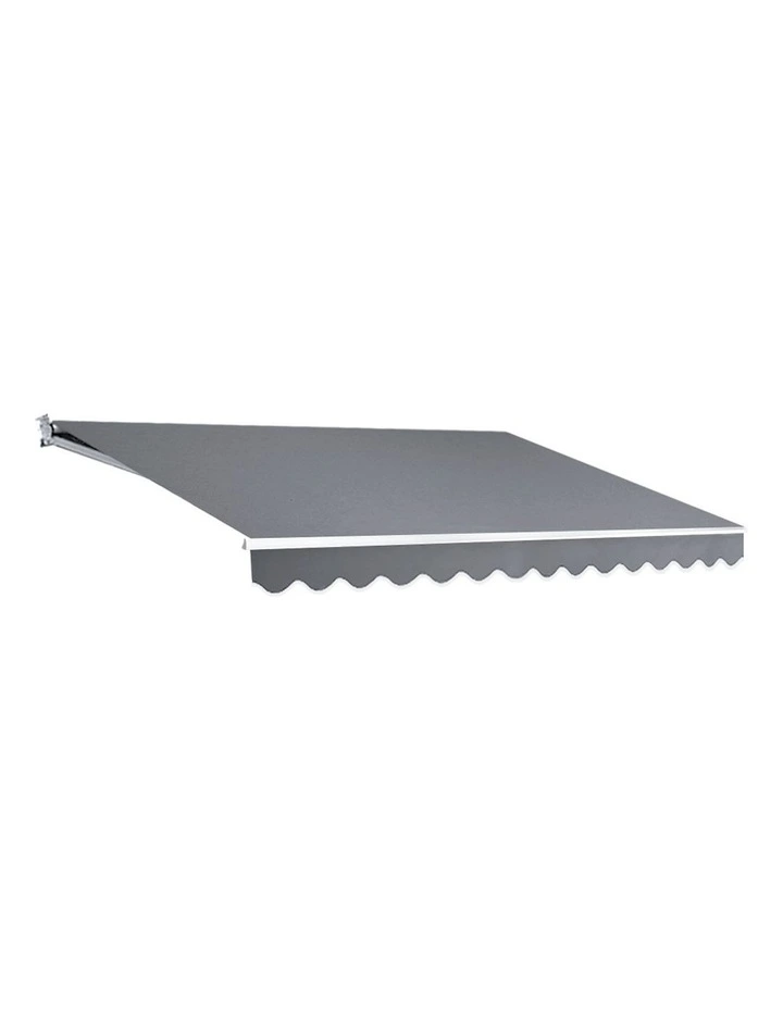 Retractable Folding Arm Awning Manual Sunshade 4Mx3M in Pearl Grey