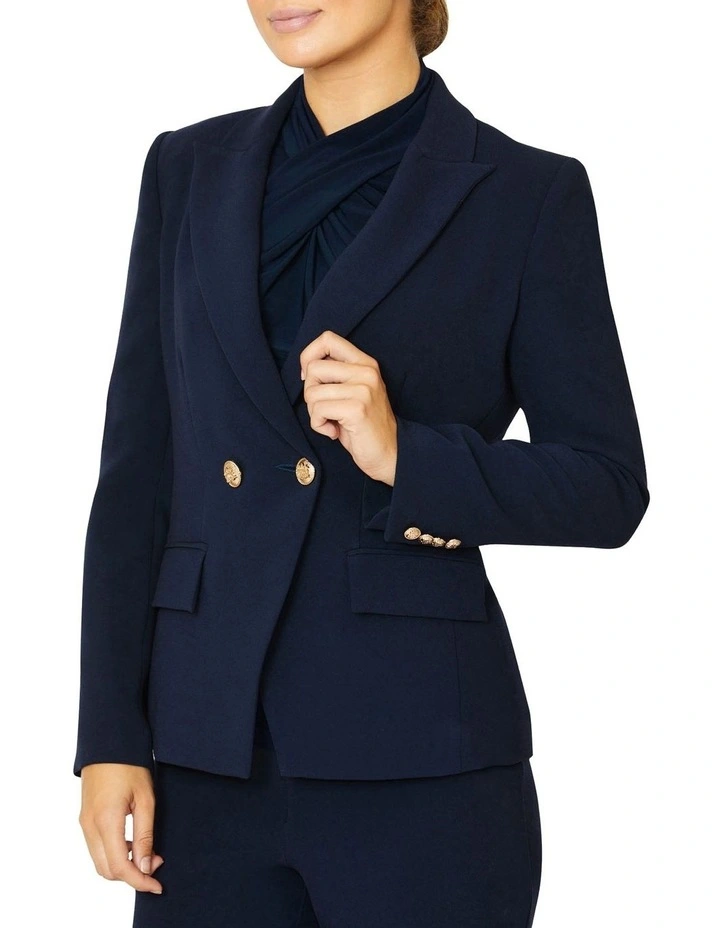 Vanessa Double-Breasted Jacket in Navy Blue