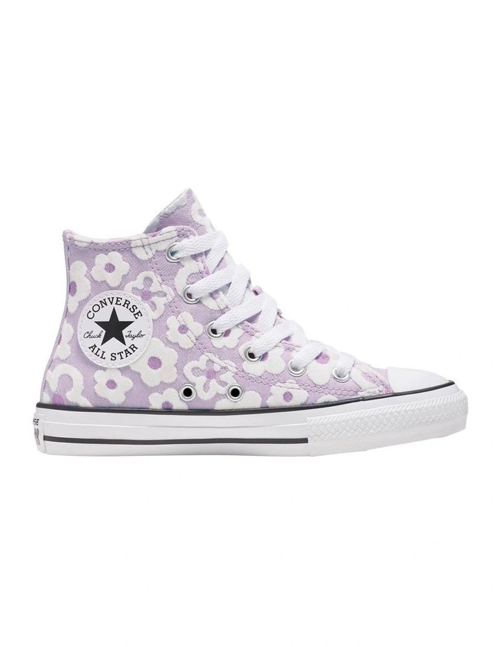 Chuck Taylor All Star Hi Polka Doodle Youth Sneakers in Lilac