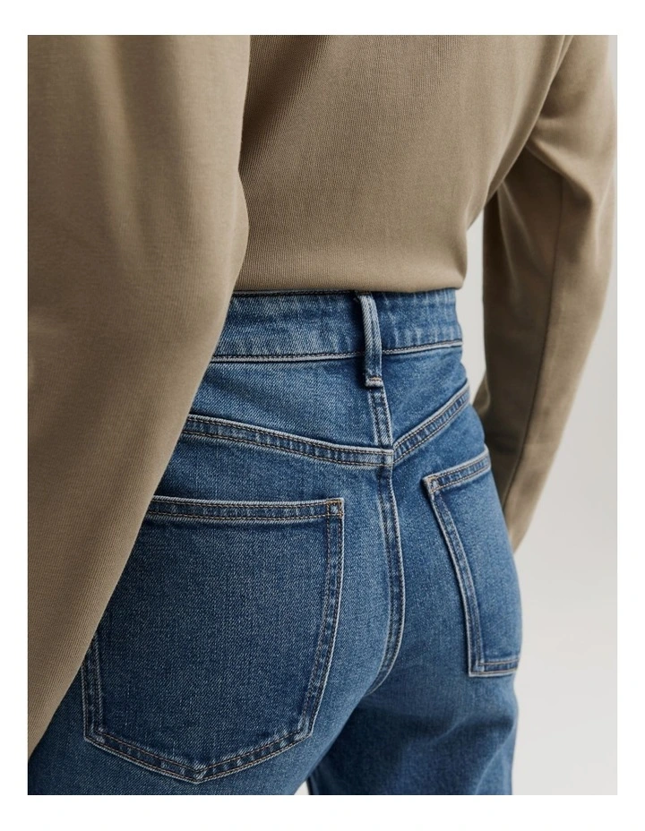 High Rise Slim Leg Jean in Dark Indigo
