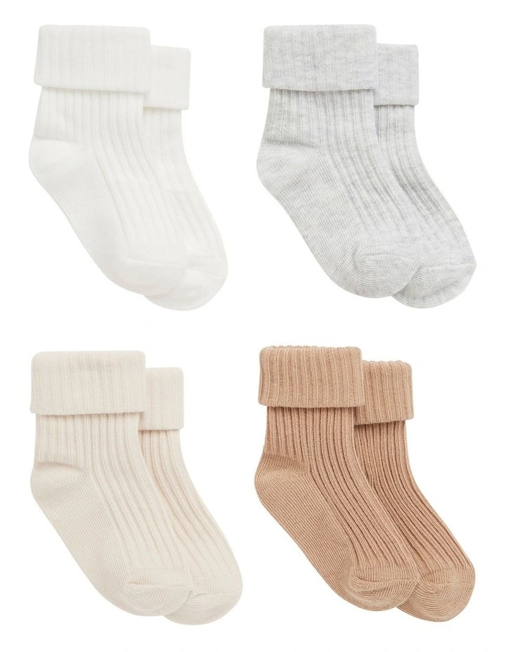 Rib Sock Multipack In Natural