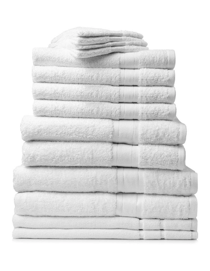 Mirage Cotton 14 Piece Towel Set in White