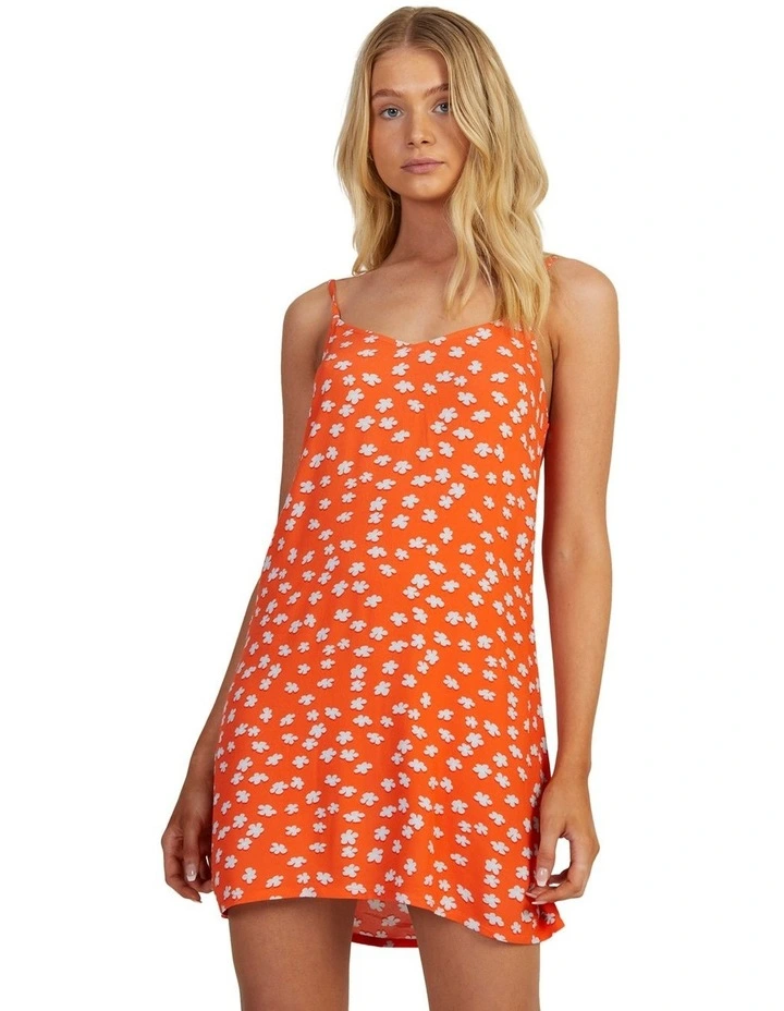 Shine A Light Slip Dress in Tiger Lily Flower