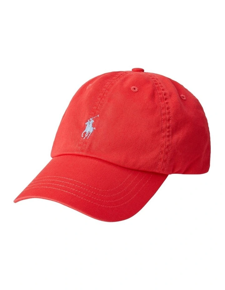 Cotton Chino Ball Cap in Red