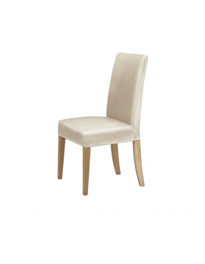 Premium Faux Suede Dining Chair Cover 6 Pack in Cream