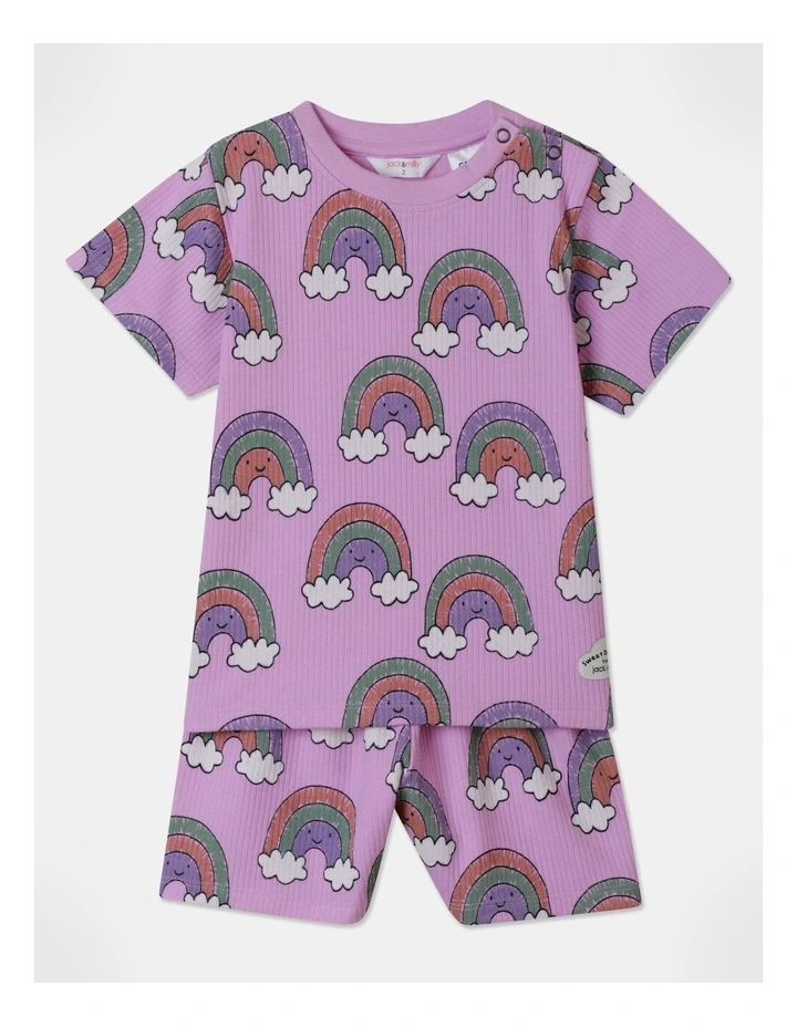 Remi Rib Pajama Set In Lavender