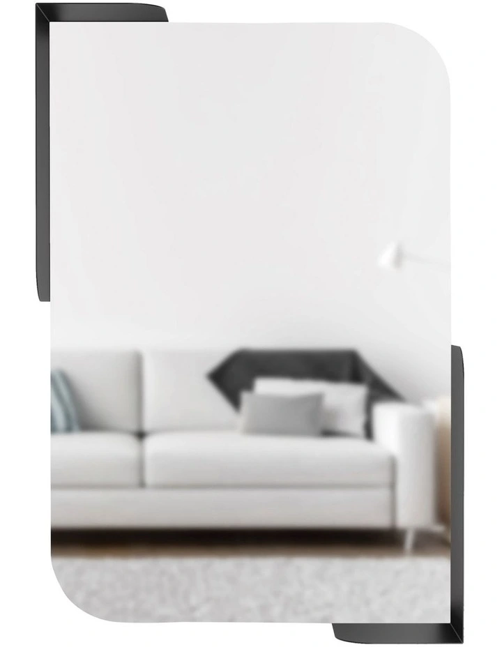 Alcove Mirror with Shelves 52x13x77cm in Black