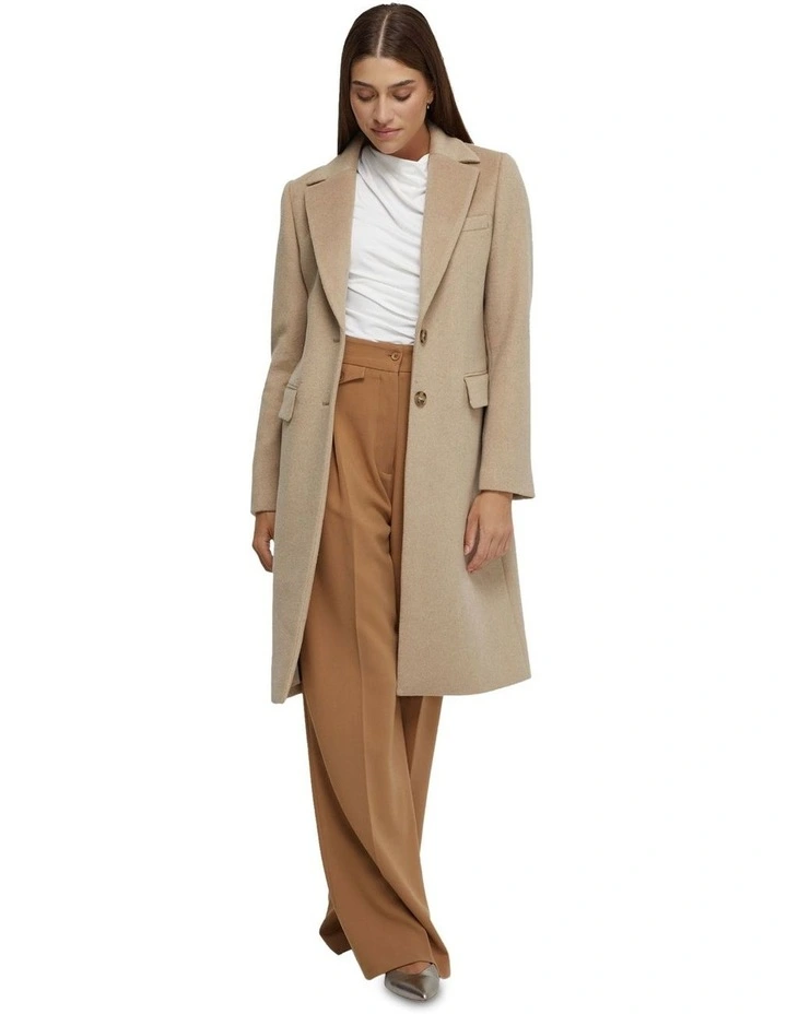 Ruby Wool Rich Overcoat in Camel