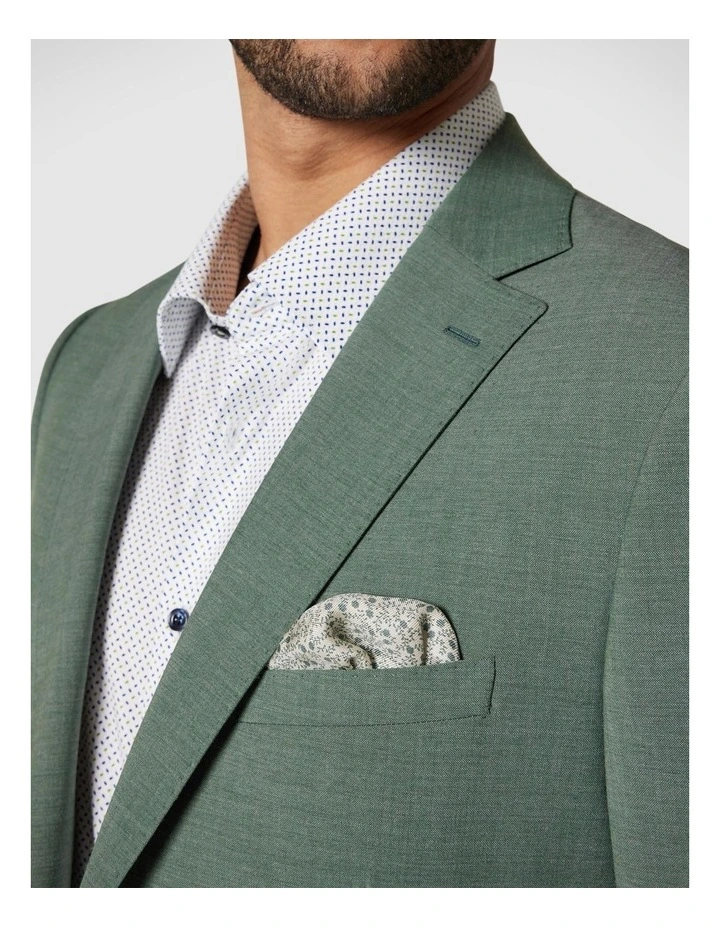 Ditsy Floral Printed Pocket Square With Contrast Border in Natural