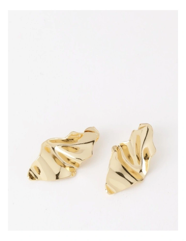 Statement Flower Mirrored Earring in Gold