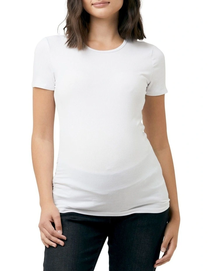Short Sleeve Round About Tee in White