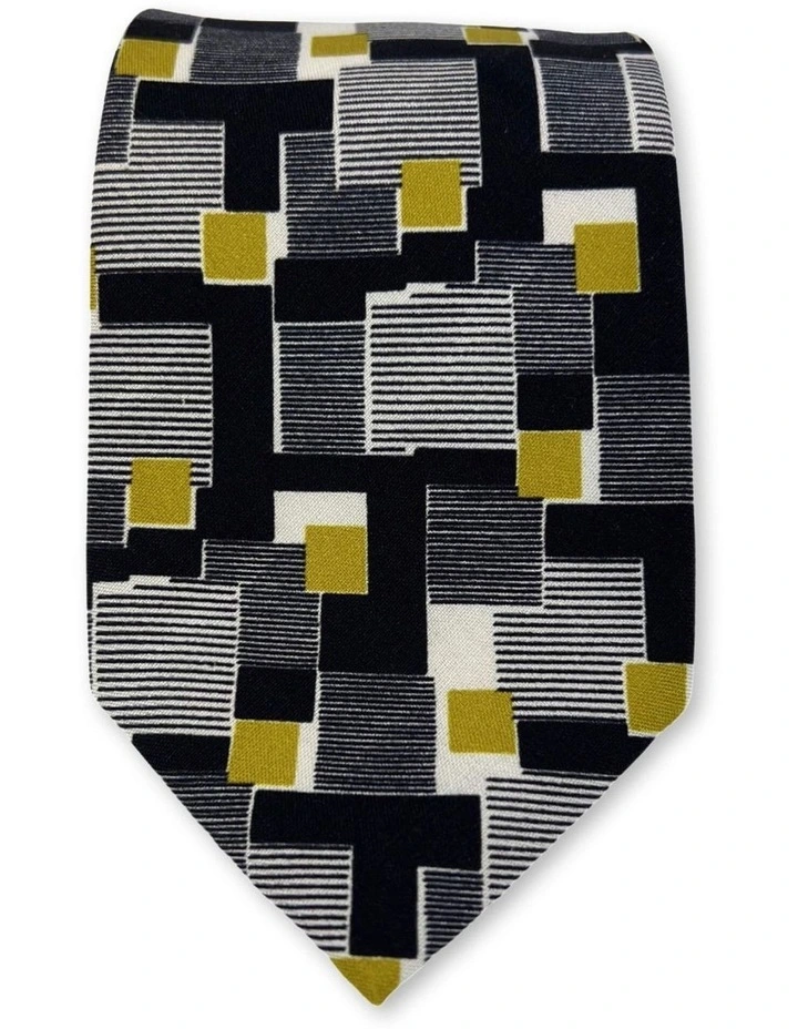 Tati Print Tie in Mustard