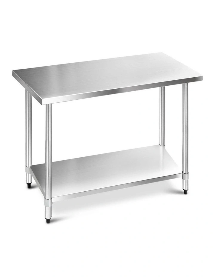 Commercial Stainless Steel Kitchen Bench 1219 x 61mm Silver