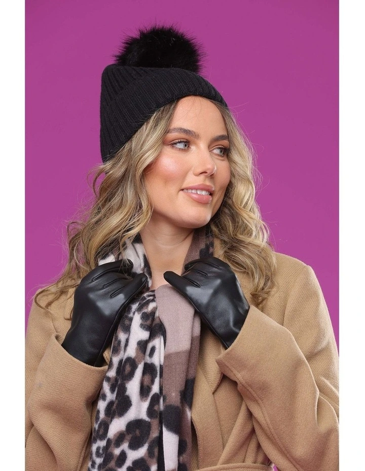 Zoey Leather Gloves in Black