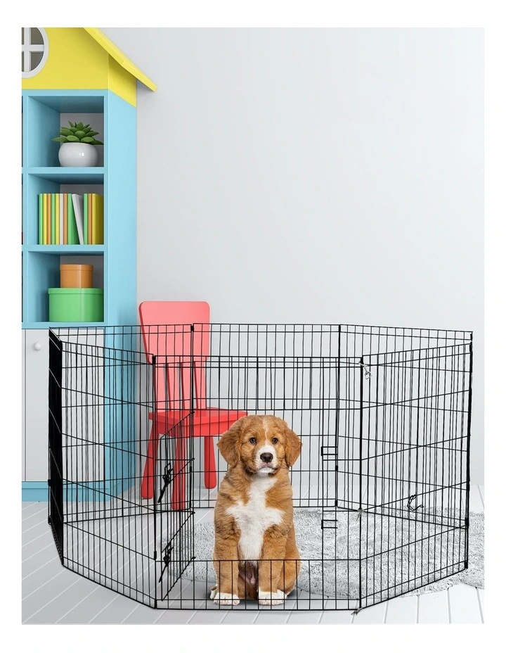 8 Panel Puppy Playpen Cage 24' in Black