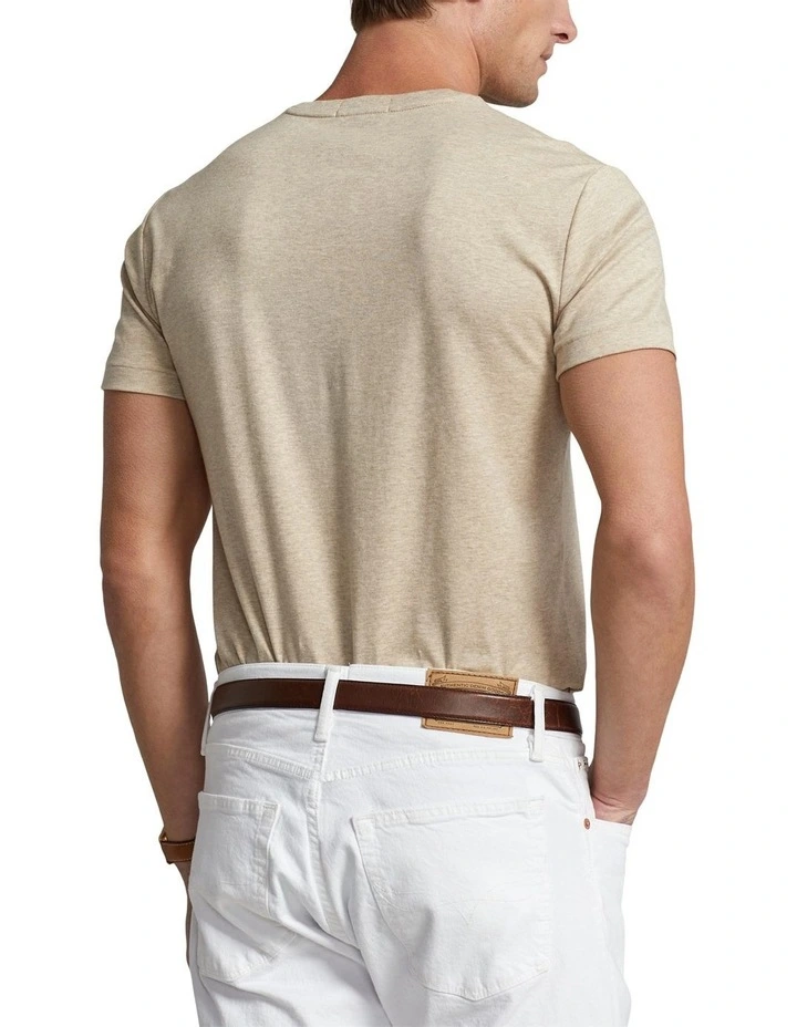 Custom Slim Fit Soft Cotton T-shirt in Beige