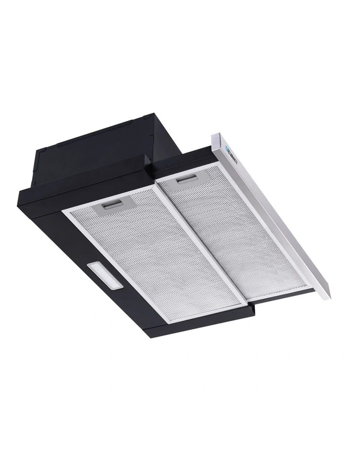 Rangehood Range Hood Stainless Steel Slide Out Kitchen Canopy 60cm 600mm Black