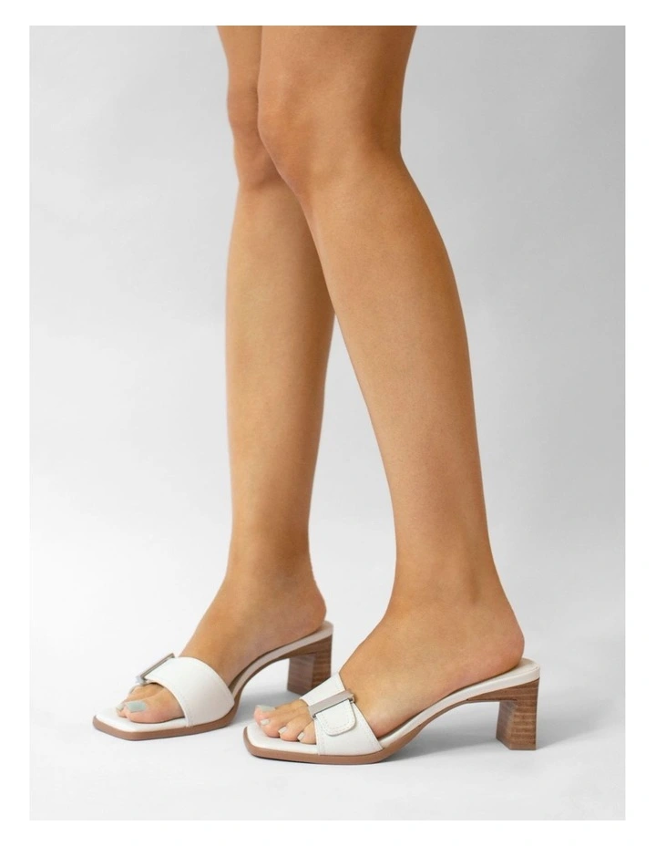 Remy Heeled Mules in White