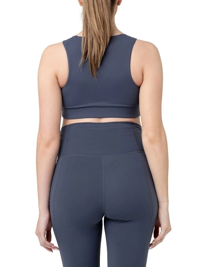 Tempo Crop Top in Blue Steel