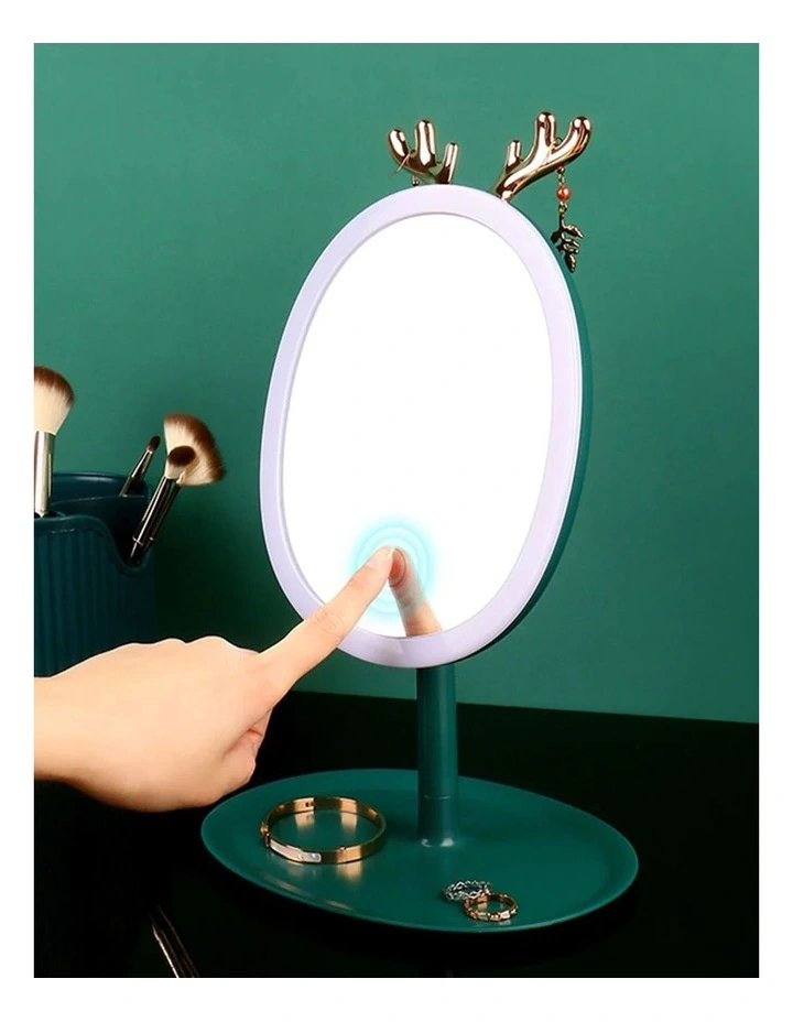 Antler LED Light Makeup Mirror in Green