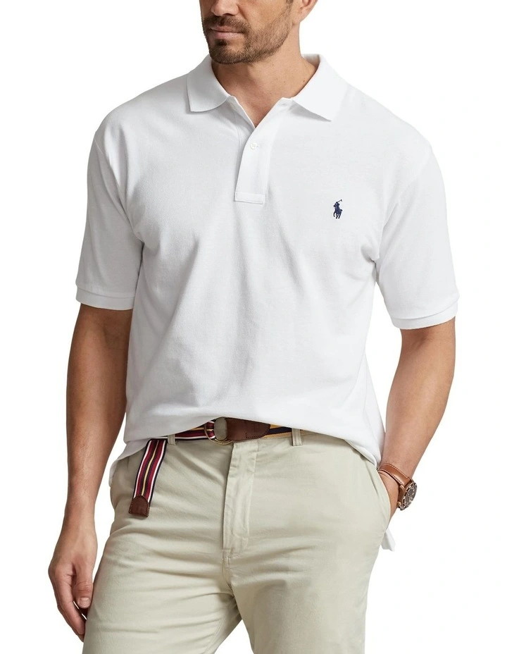 Big & Tall The Iconic Mesh Polo Shirt in White