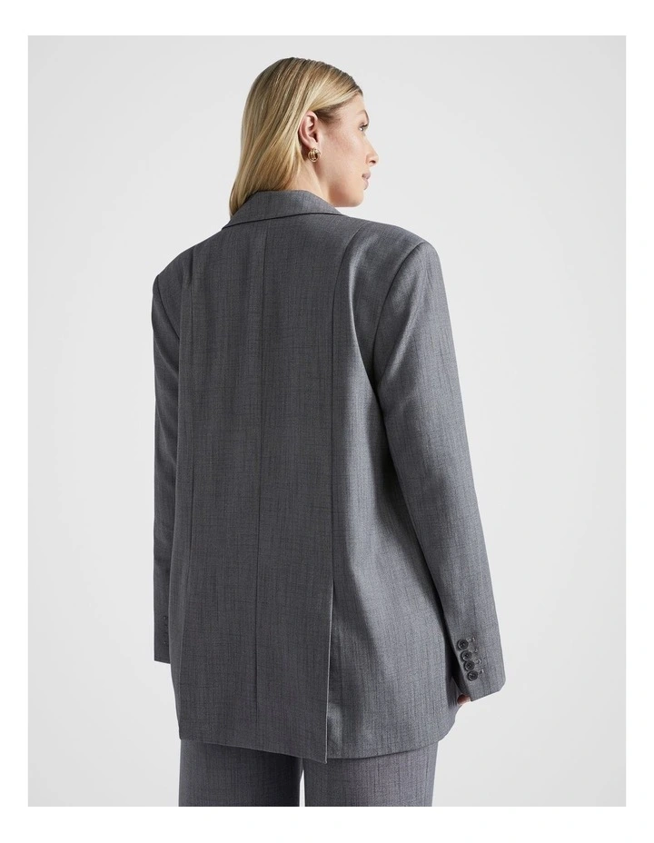 Double Breasted Blazer in Wolf Marle