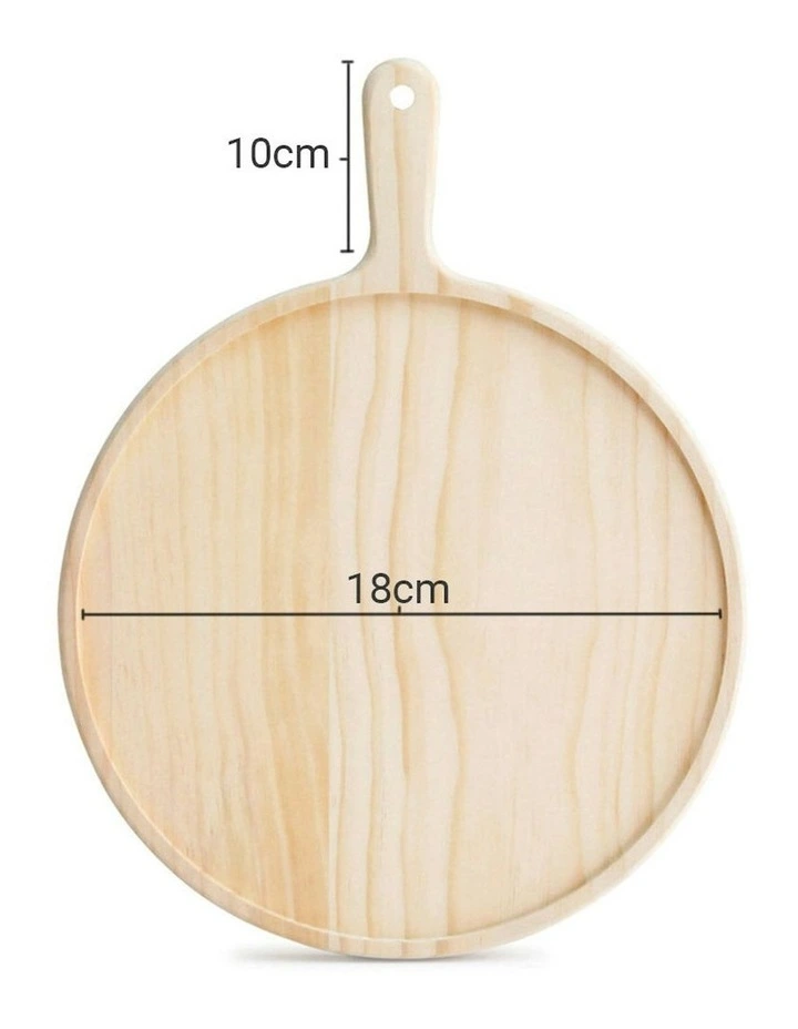 Round Premium Wooden Tray 7 Inch in Beige